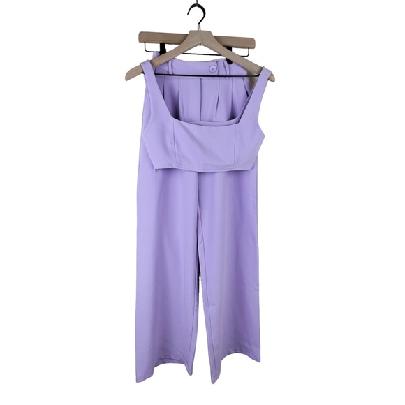 Princess Polly Huxley Two Piece Crop Top Trouser Set in Lilac - Picture 5 of 16